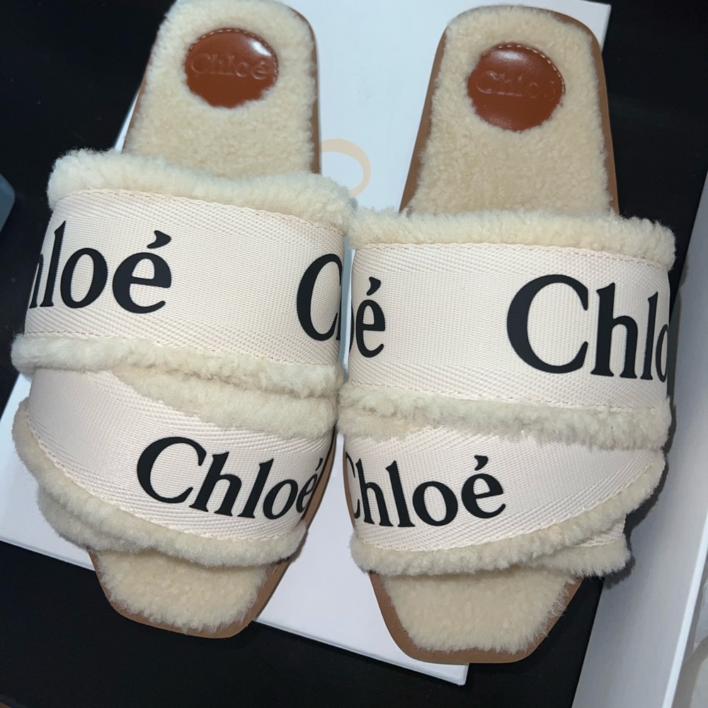 Chloe woody shearling sandals